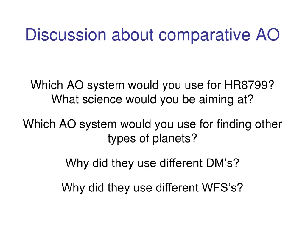 discussion about comparative ao