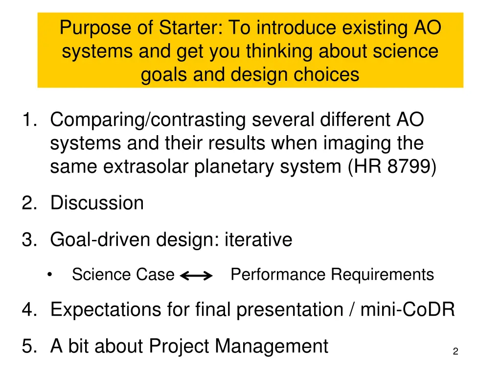 purpose of starter to introduce existing