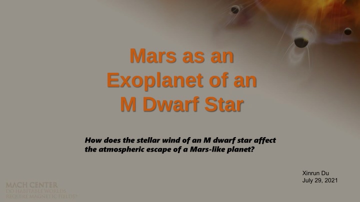 mars as an exoplanet of an m dwarf star