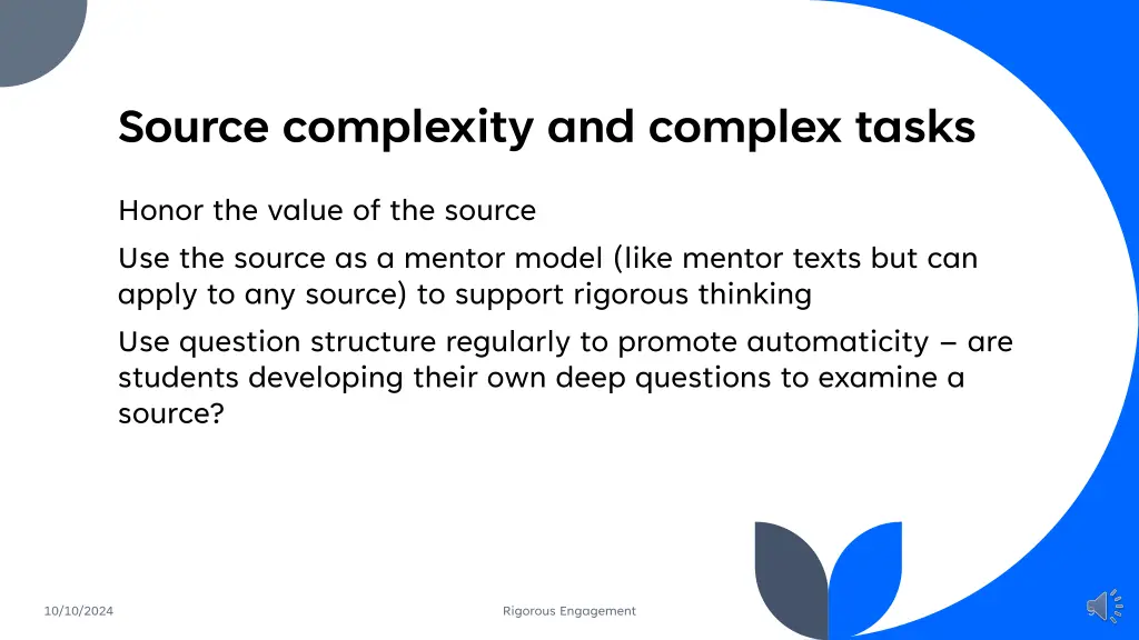 source complexity and complex tasks