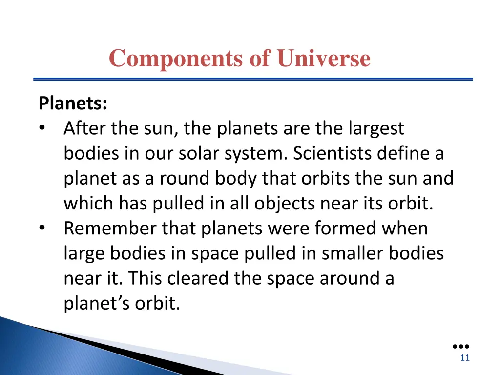 components of universe 5