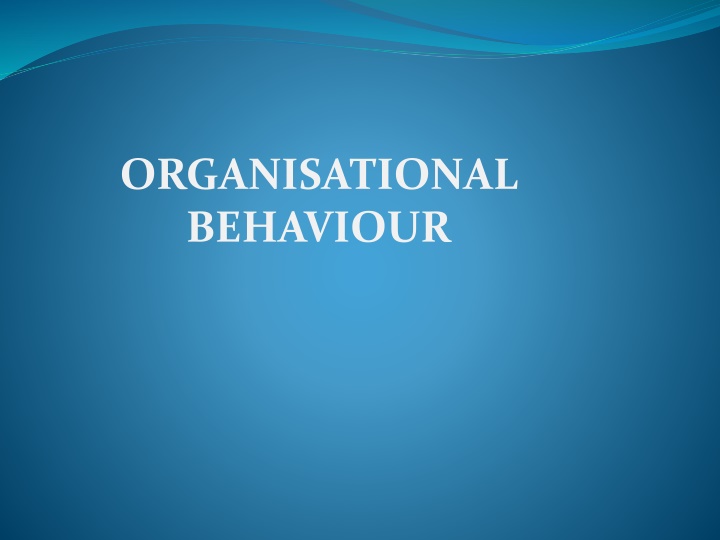 organisational behaviour