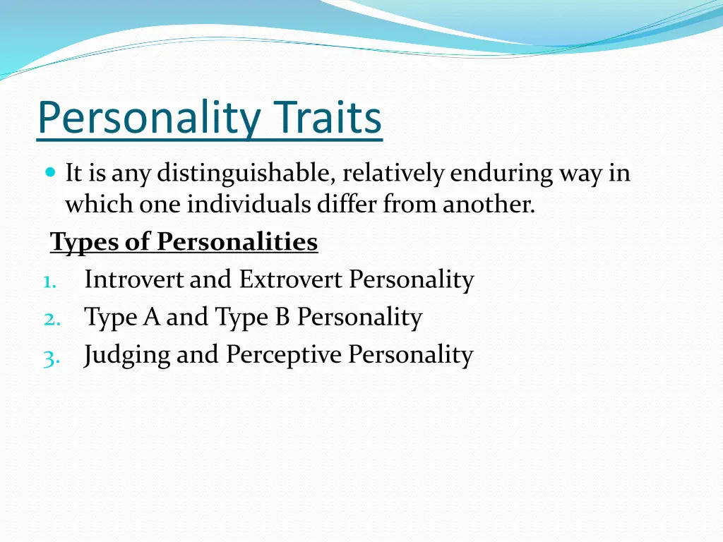 personality traits