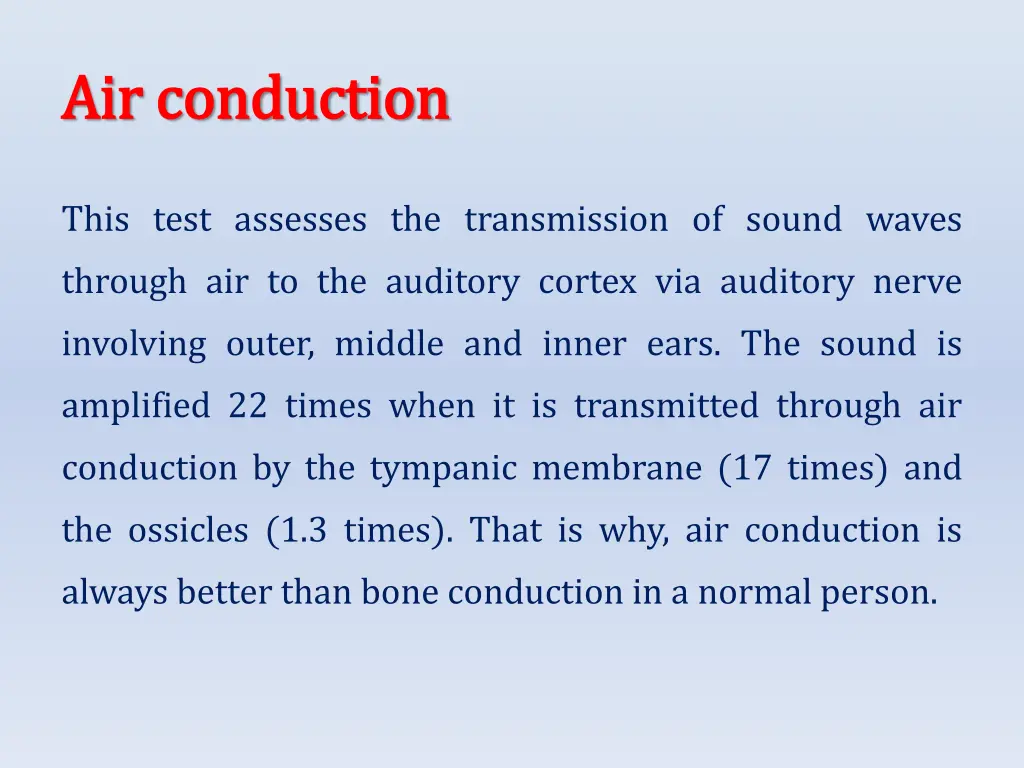 air conduction air conduction