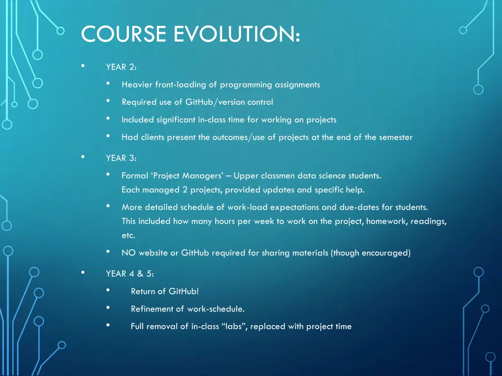 course evolution