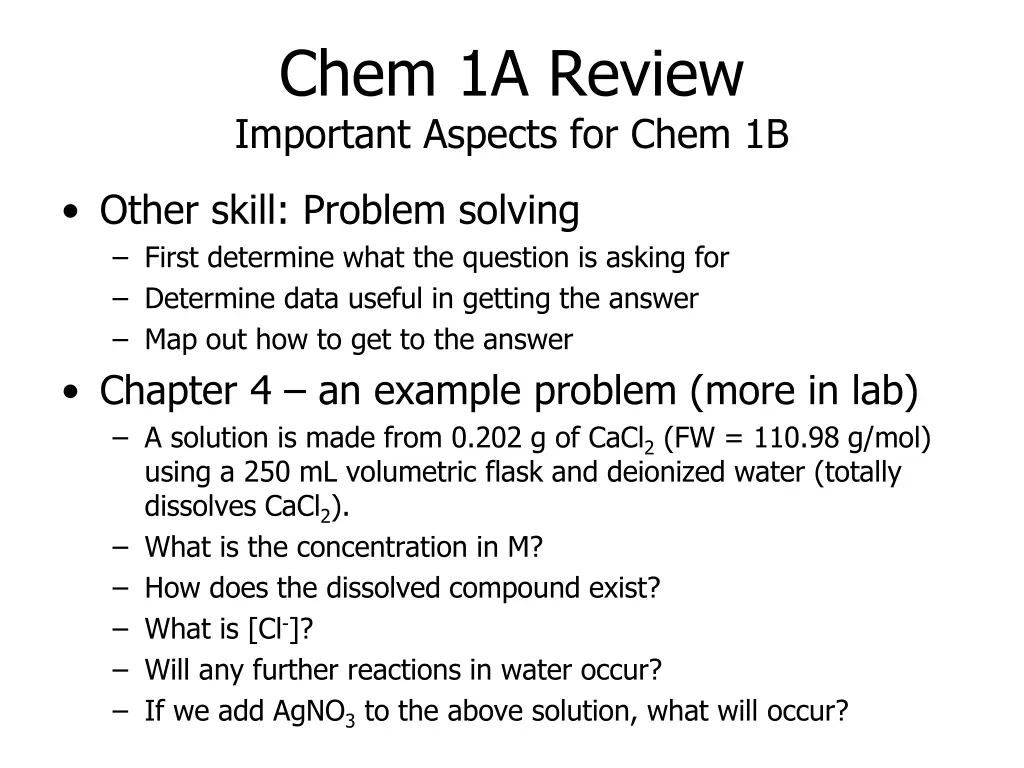 chem 1a review important aspects for chem 1b 3