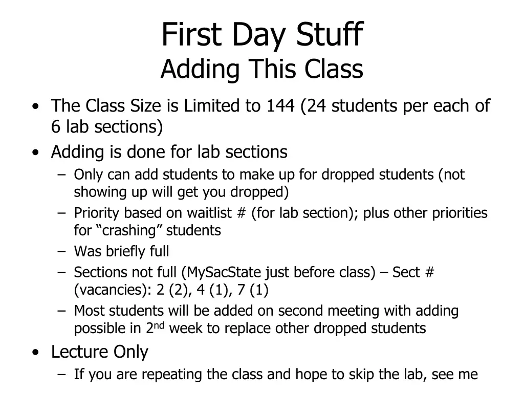 first day stuff adding this class