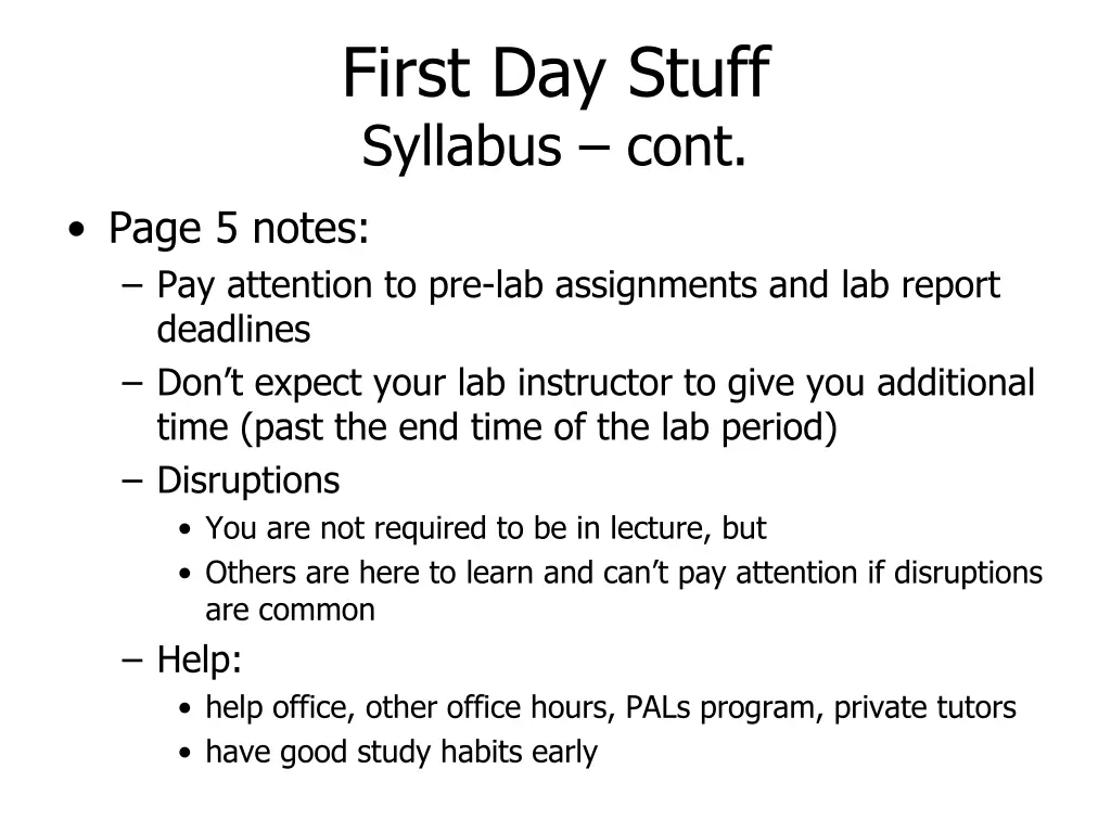 first day stuff syllabus cont 2