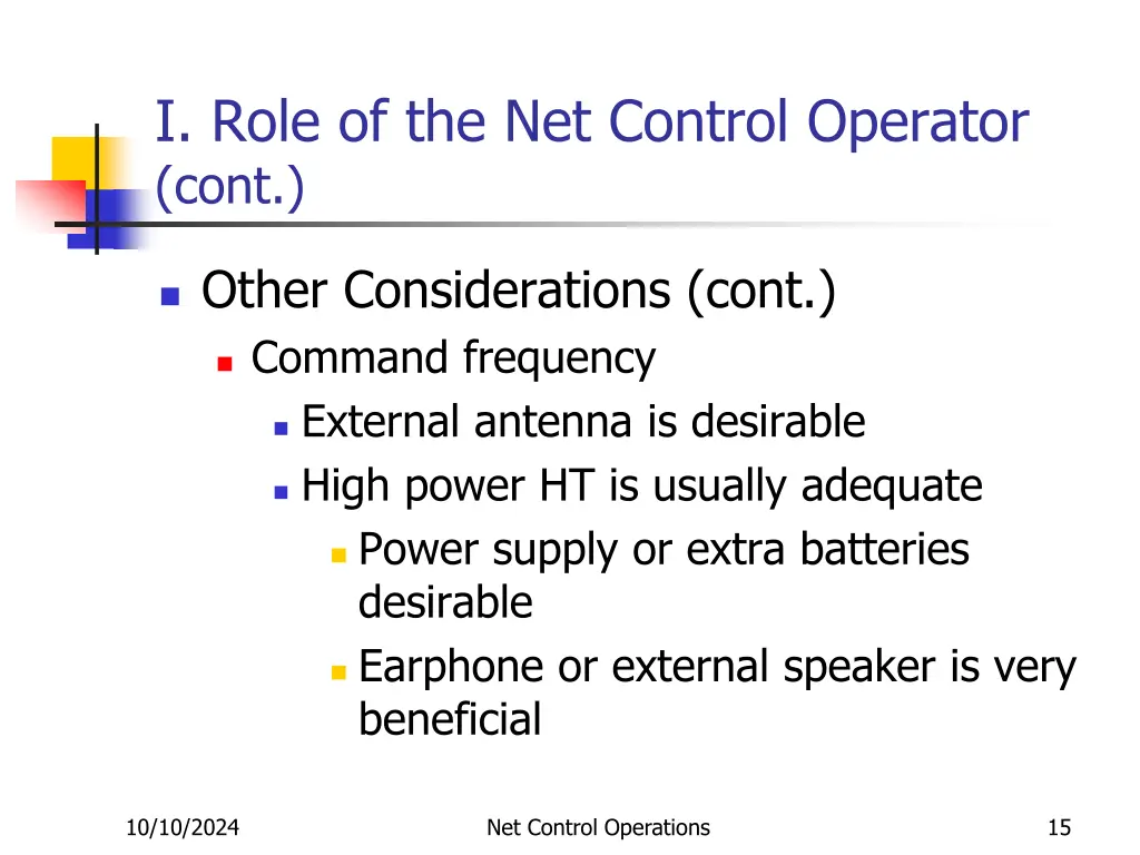 i role of the net control operator cont 10