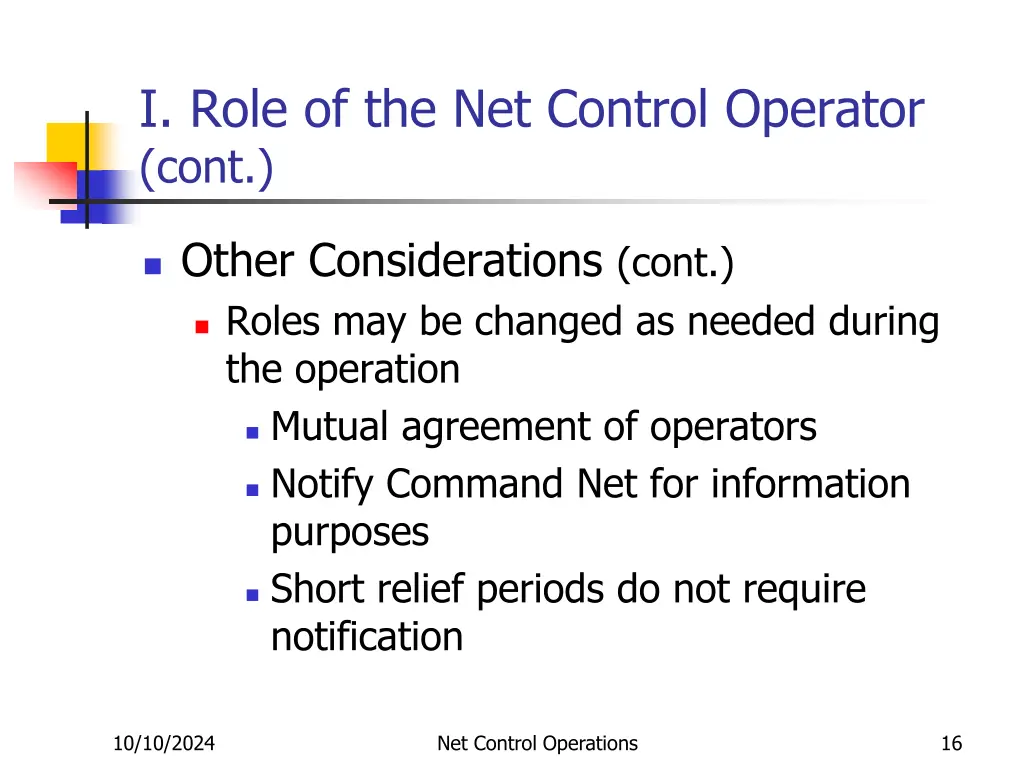 i role of the net control operator cont 11