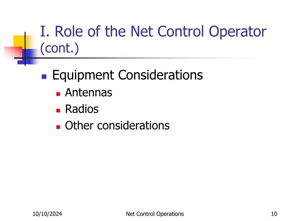 i role of the net control operator cont 5