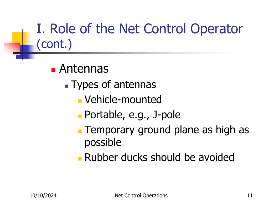 i role of the net control operator cont 6