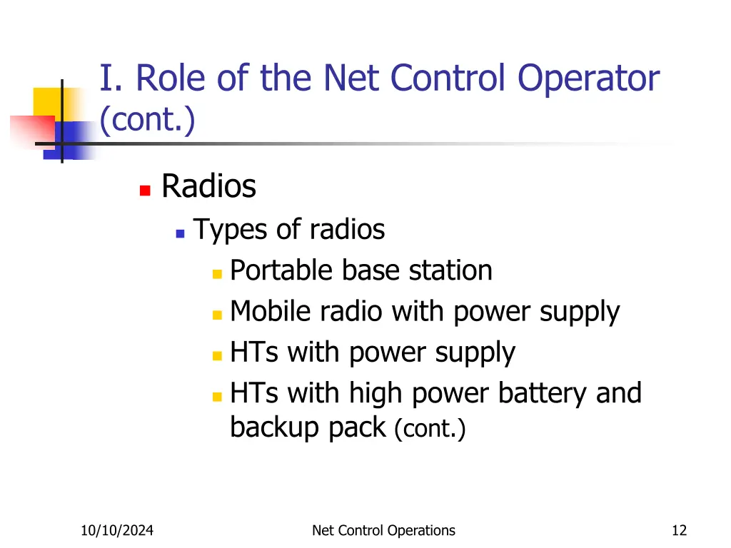 i role of the net control operator cont 7