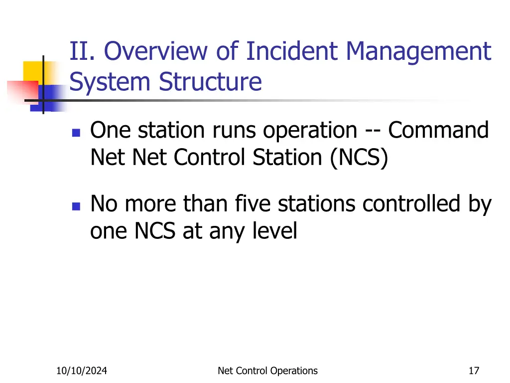 ii overview of incident management system