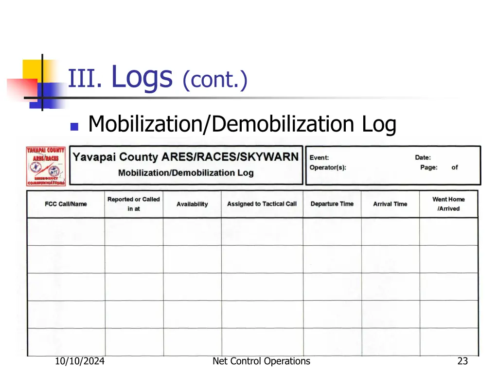 iii logs cont 1