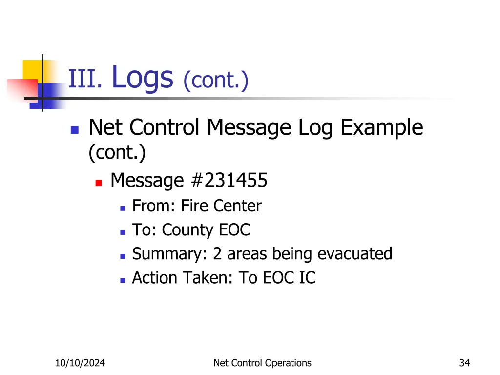 iii logs cont 12