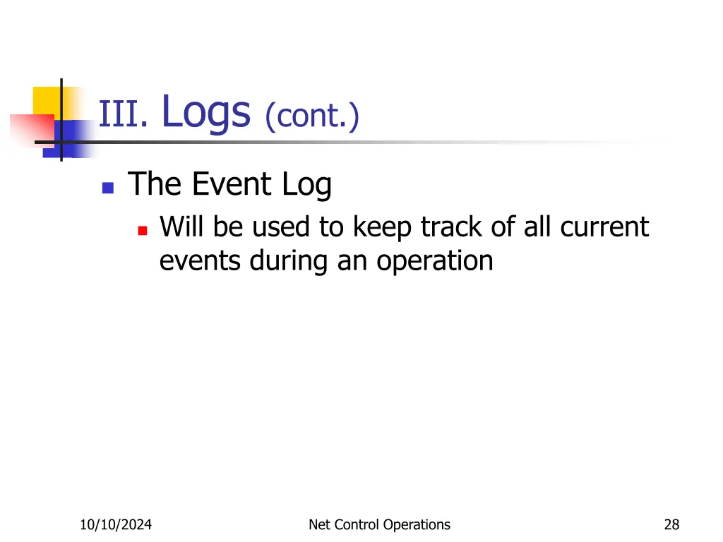 iii logs cont 6