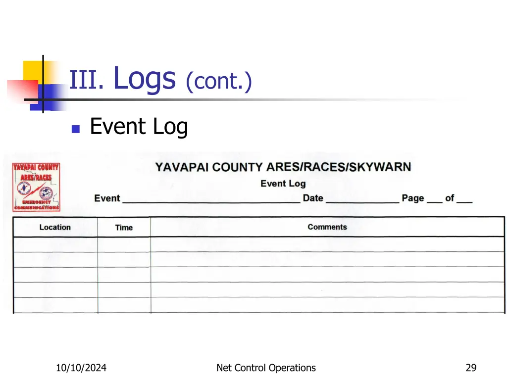 iii logs cont 7