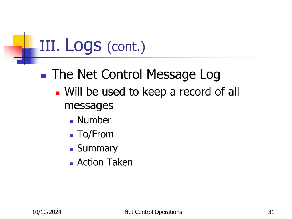 iii logs cont 9