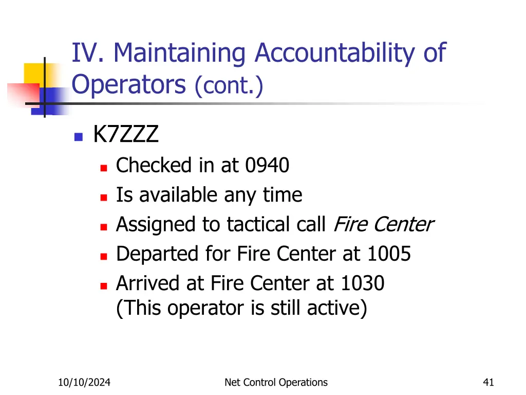 iv maintaining accountability of operators cont 3