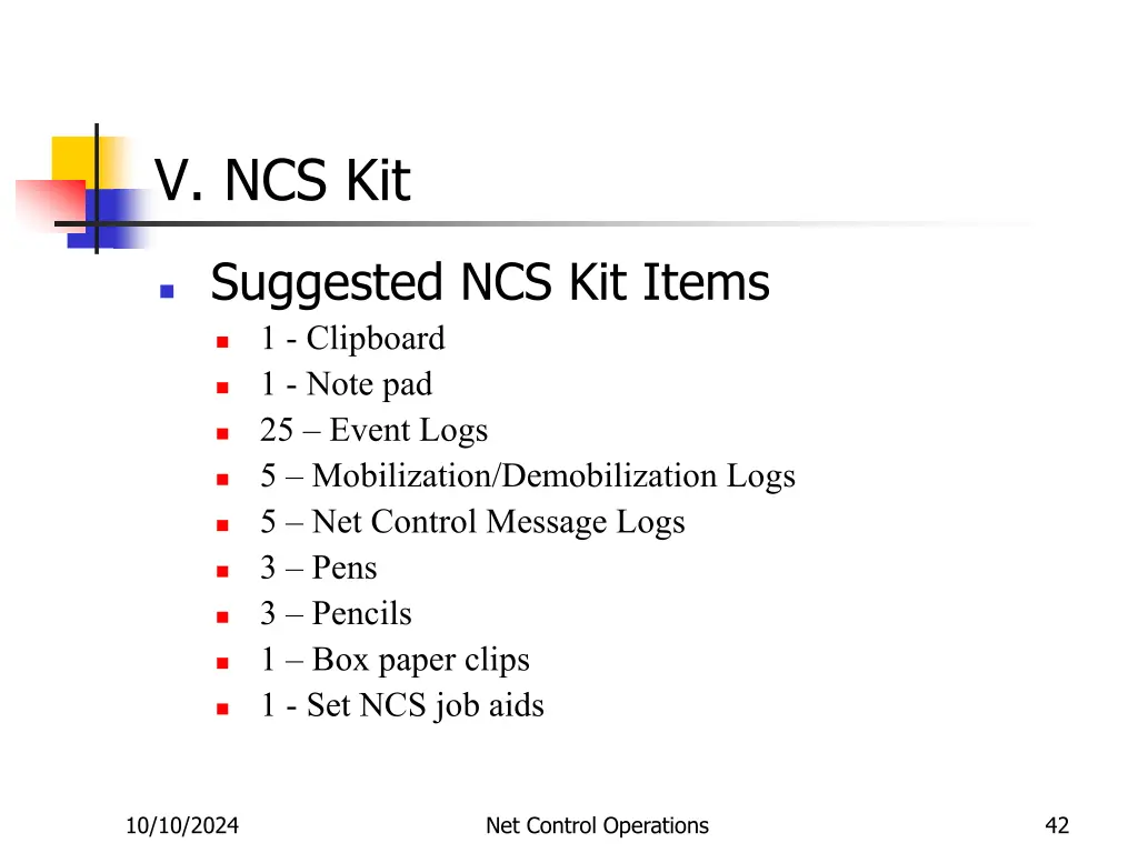 v ncs kit