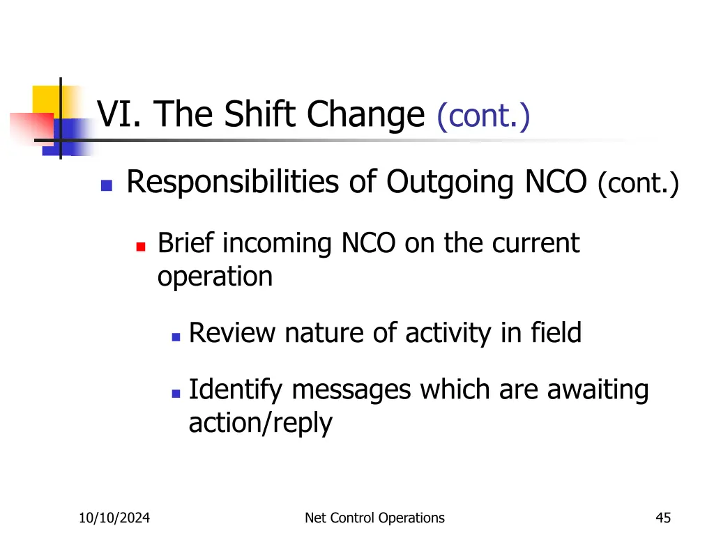 vi the shift change cont 1