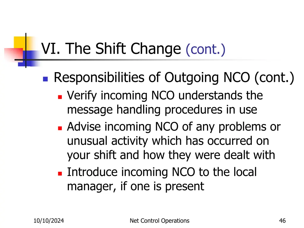 vi the shift change cont 2