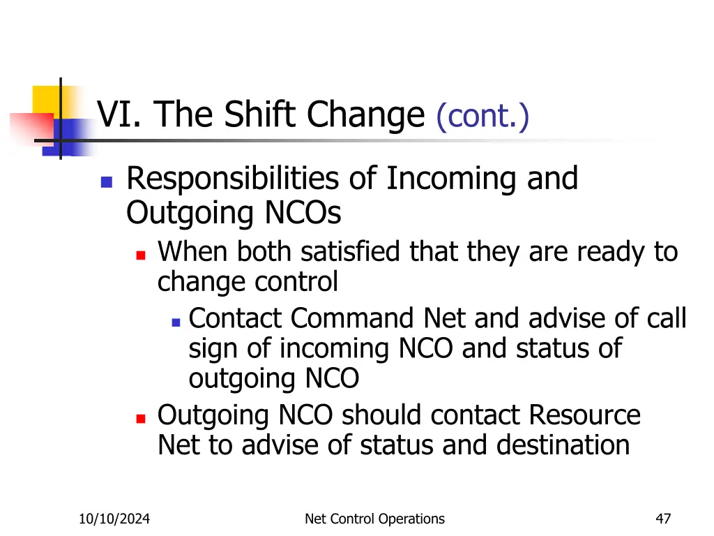 vi the shift change cont 3