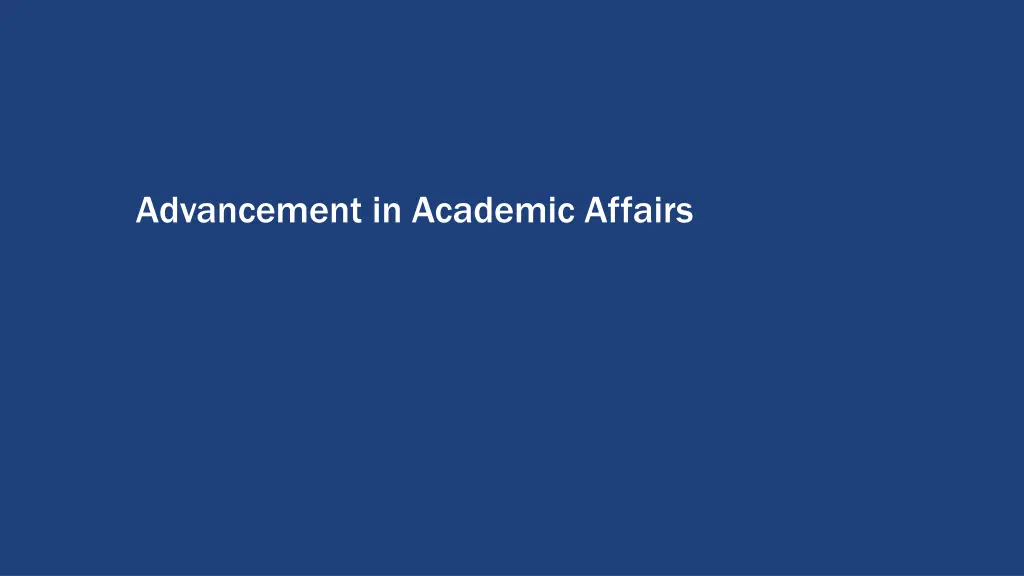 advancement in academic affairs