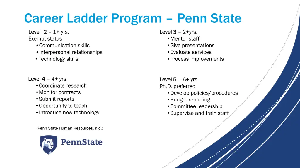 career ladder program penn state