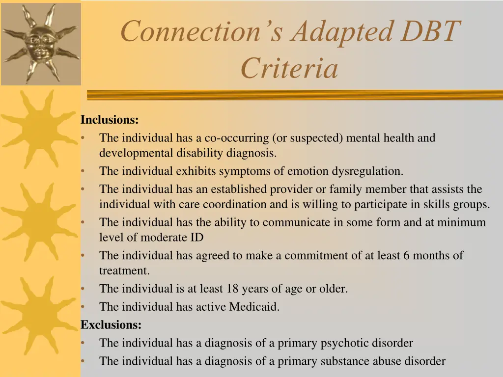 connection s adapted dbt criteria