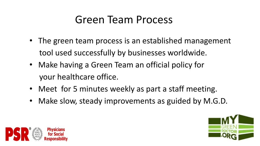 green team process