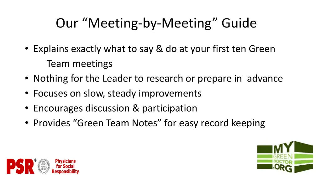 our meeting by meeting guide