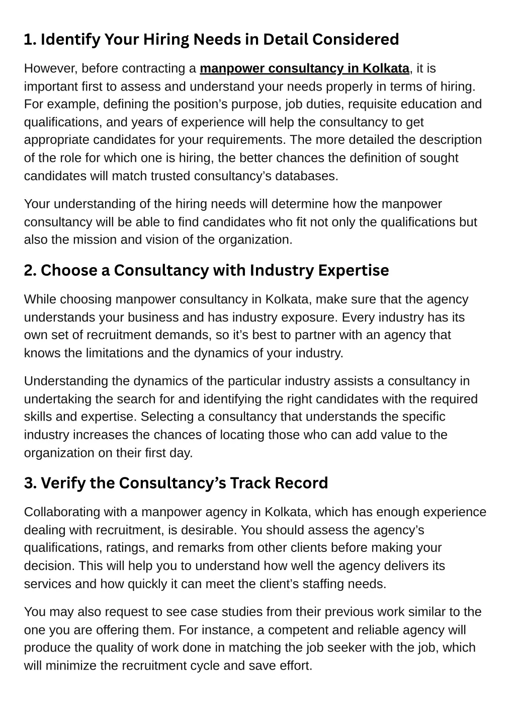 1 identify your hiring needs in detail considered