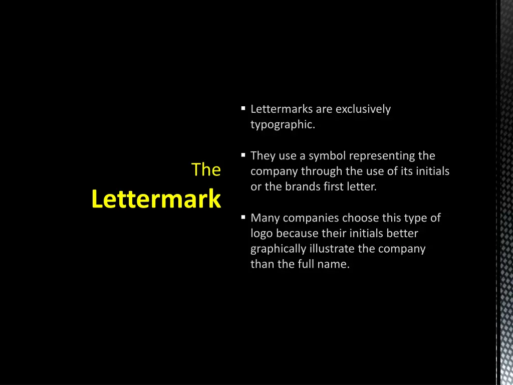 lettermarks are exclusively typographic