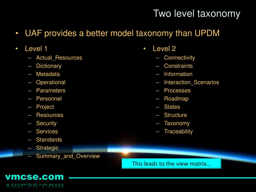 two level taxonomy