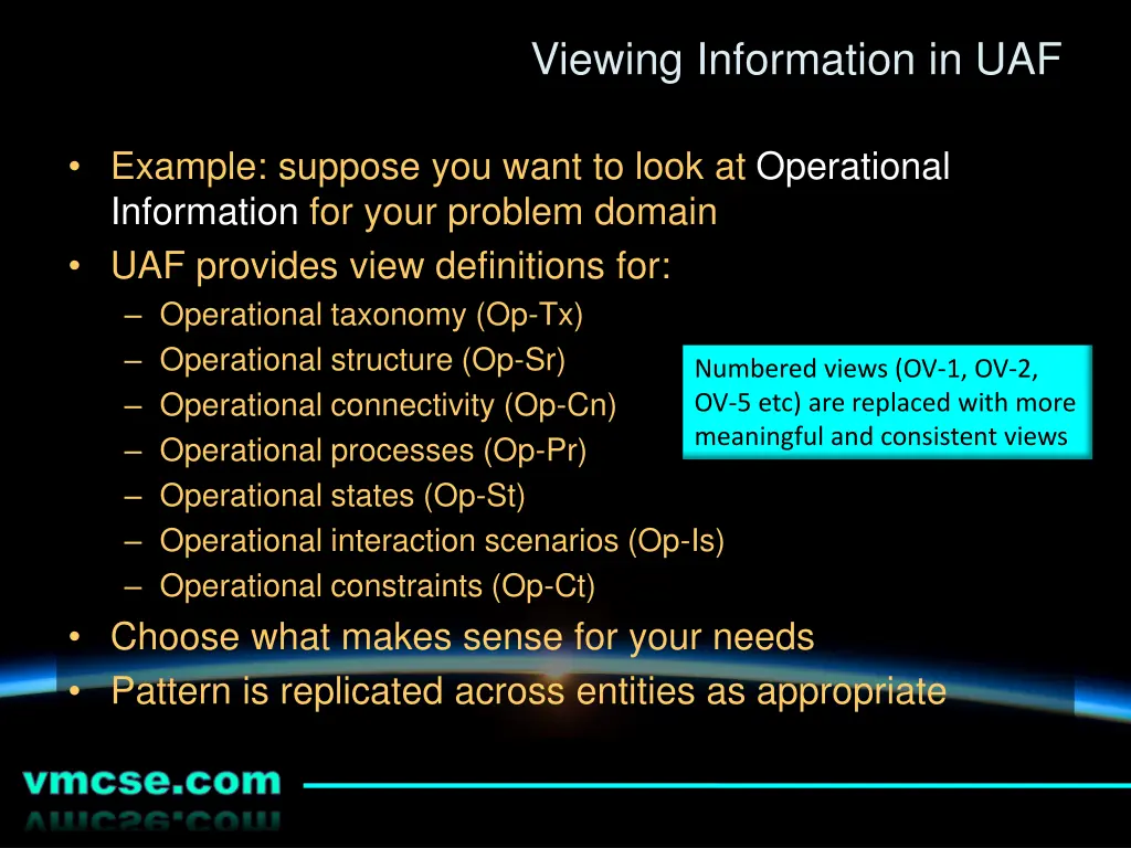 viewing information in uaf