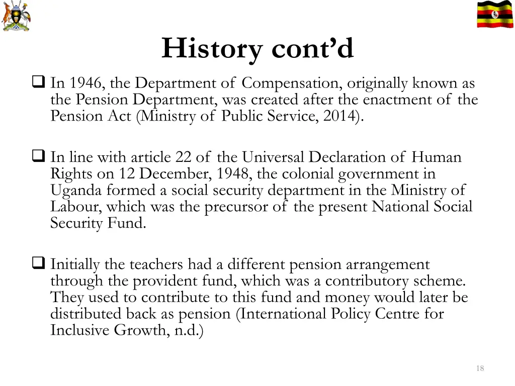history cont d