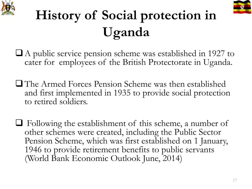 history of social protection in uganda