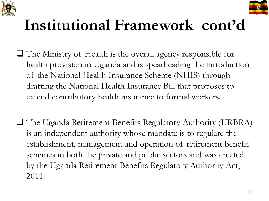 institutional framework cont d 1