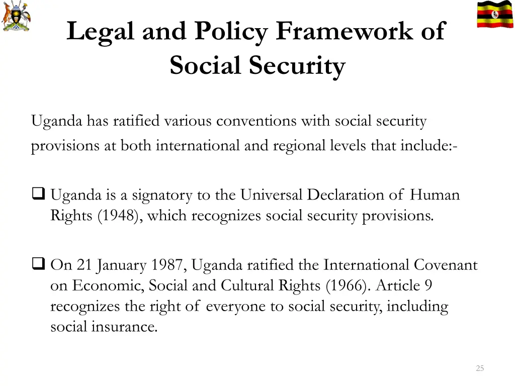 legal and policy framework of social security