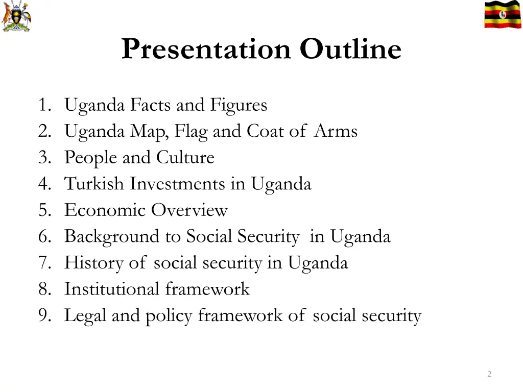 presentation outline
