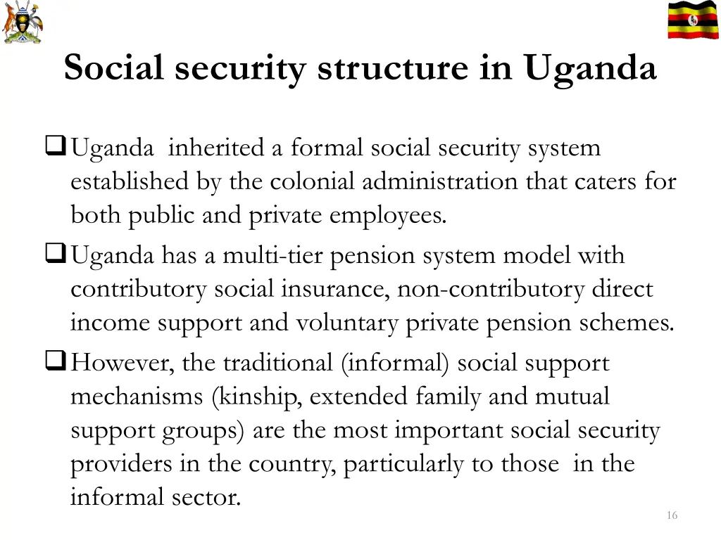 social security structure in uganda