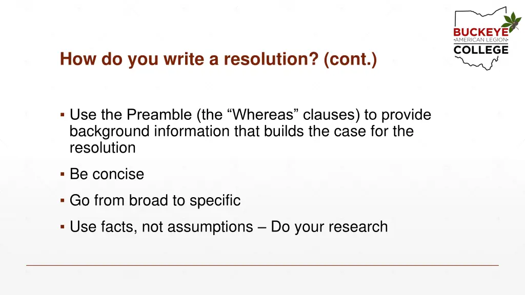 how do you write a resolution cont