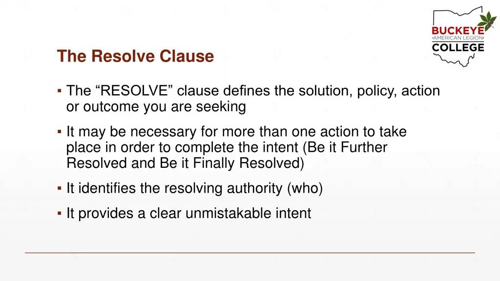 the resolve clause