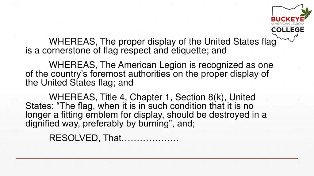 whereas the proper display of the united states