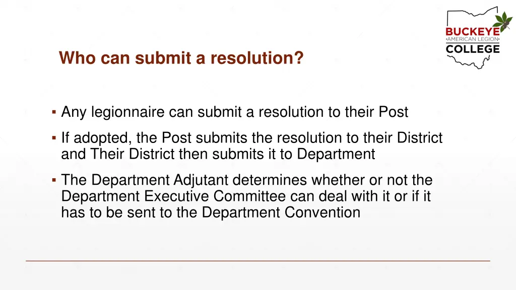 who can submit a resolution