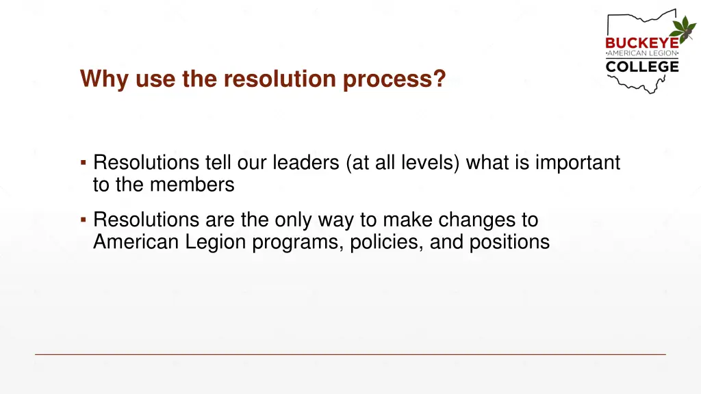 why use the resolution process