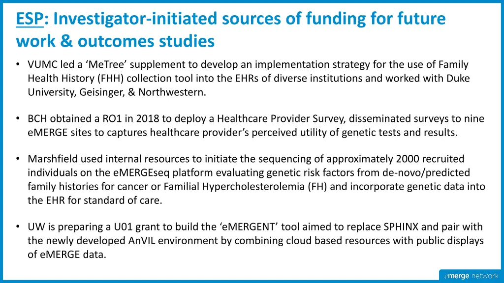 esp investigator initiated sources of funding