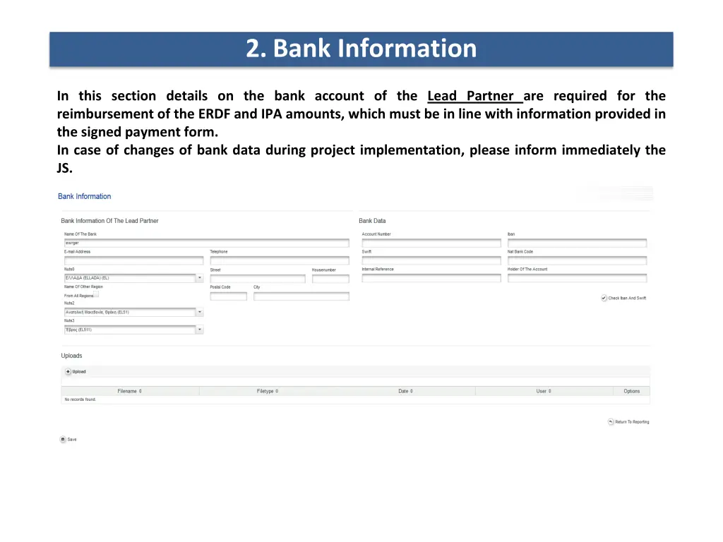 2 bank information